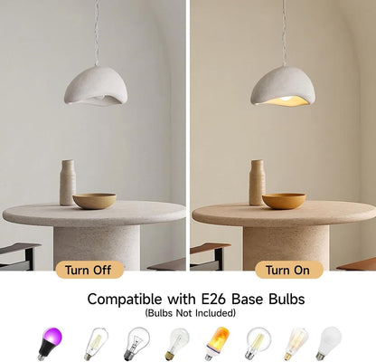 Wabi Sabi Pendant Light 15.75" White Dome Japandi Kitchen Island Dining Room New