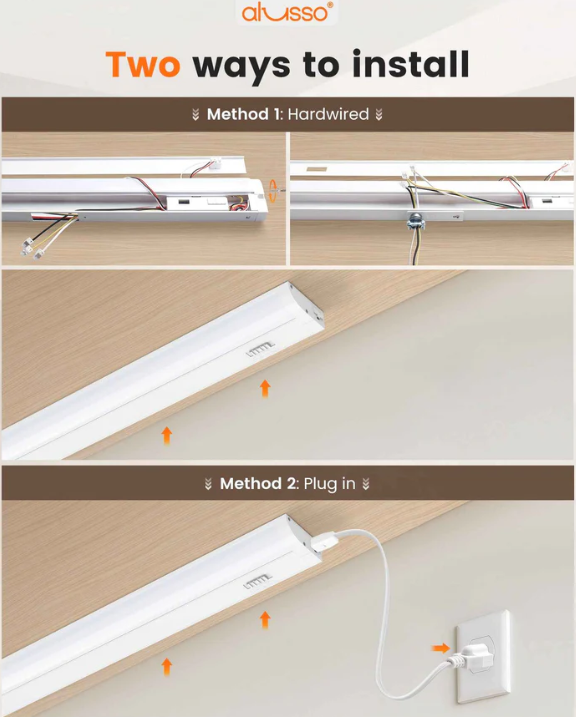ALUSSO LIGHTING 24" LED Under Cabinet Light 2 Pack 5CCT 1350LM Dimmable Linkable