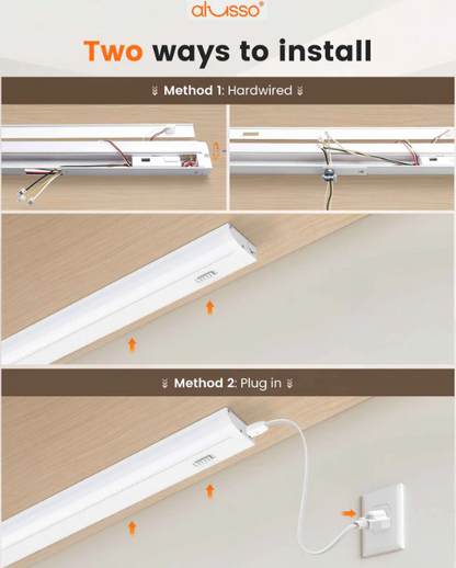 ALUSSO LIGHTING 24" LED Under Cabinet Light 2 Pack 5CCT 1350LM Dimmable Linkable