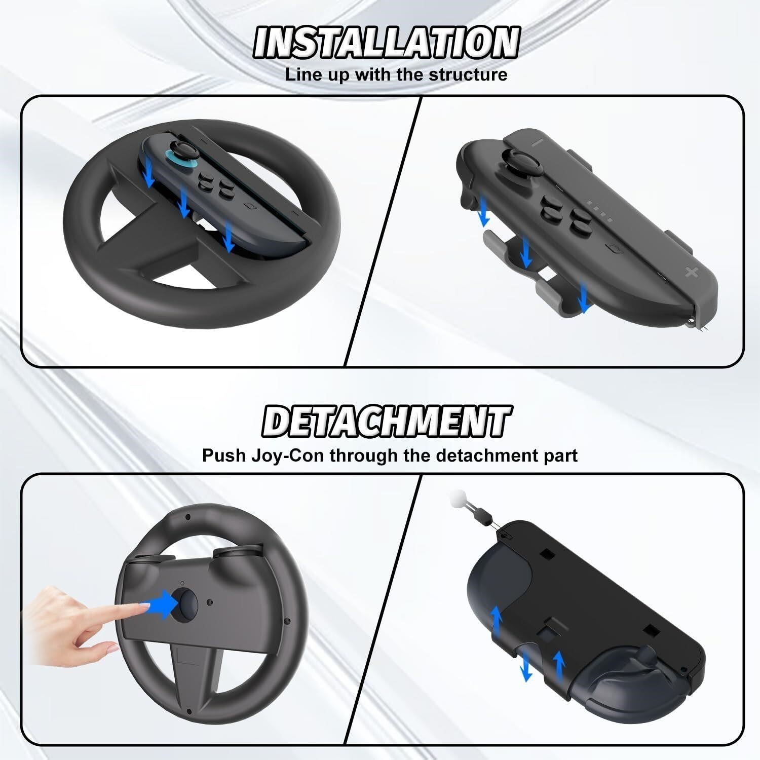 Switch 2 Steering Wheel Wrist Strap 4 Pack Joy-Con 2 Mario Kart World Racing