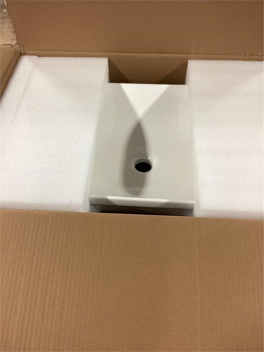 Upgrade Your Bathroom 24" Gray Ceramic Vessel Sink Semi-Recessed Countertop