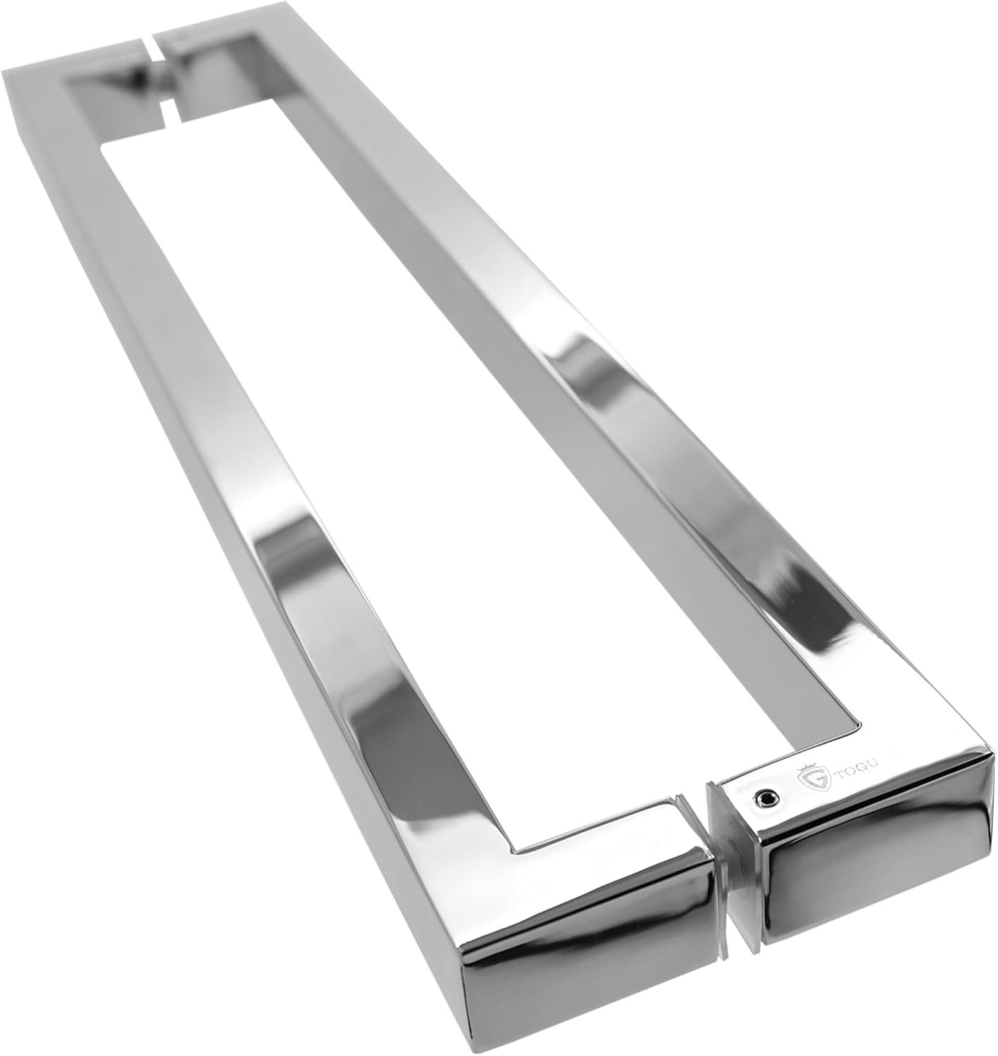 Ranbo 48" Rectangular Entrance Handle - Fits Glass & Wood Doors - Brushed Nickel