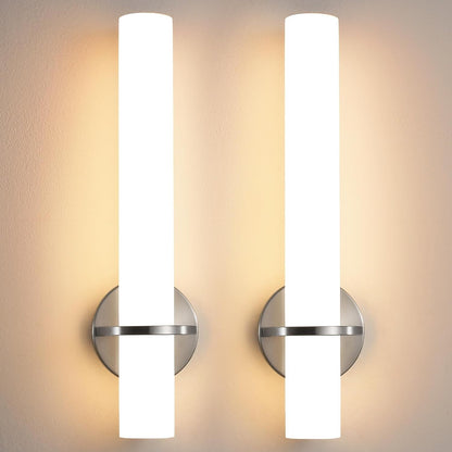 Set of 2 AIJIASI 18" LED Vanity Lights - 18W Dimmable Brushed Nickel - 3000K