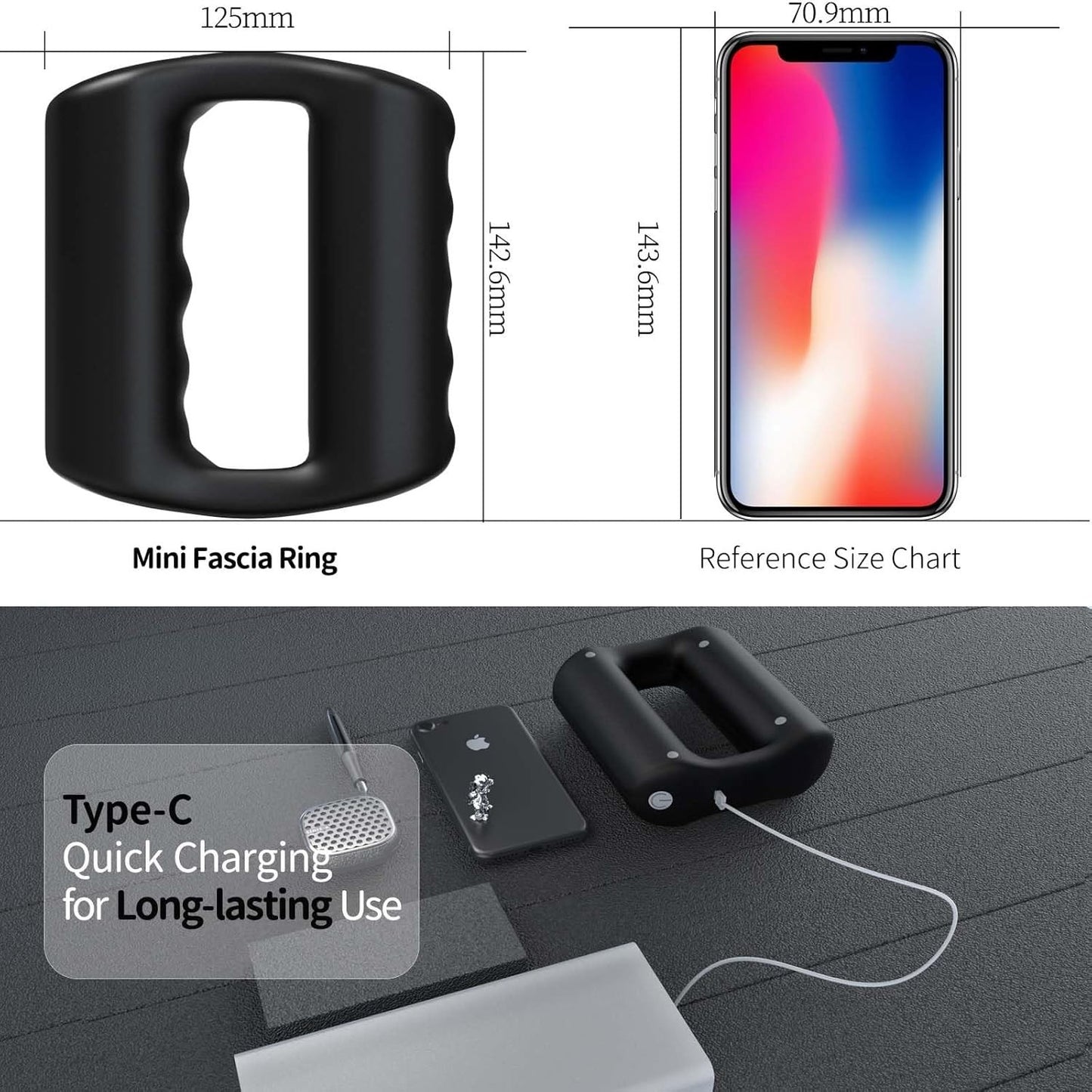 GiftPlus Massager Ring 5-Speed 21kg Deep Tissue Body Strap Cordless USB-C
