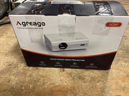 Agreago GC357 1080P Projector Auto Focus WiFi 6 Bluetooth 5.2 w/Screen 300"
