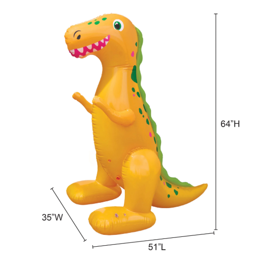 Bluescape Inflatable Dinosaur Sprinkler 5ft Tall Kids Backyard Water Toy