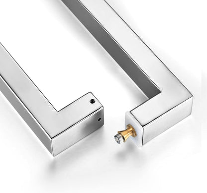 Ranbo 48" Rectangular Entrance Handle - Fits Glass & Wood Doors - Brushed Nickel