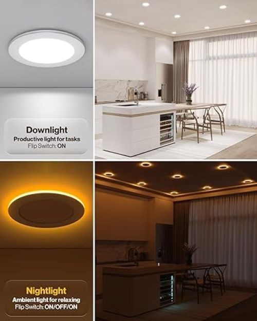 Sunco 24 Pack 4" LED Recessed Light 11W Slim Canless 5CCT Dimmable Night Light