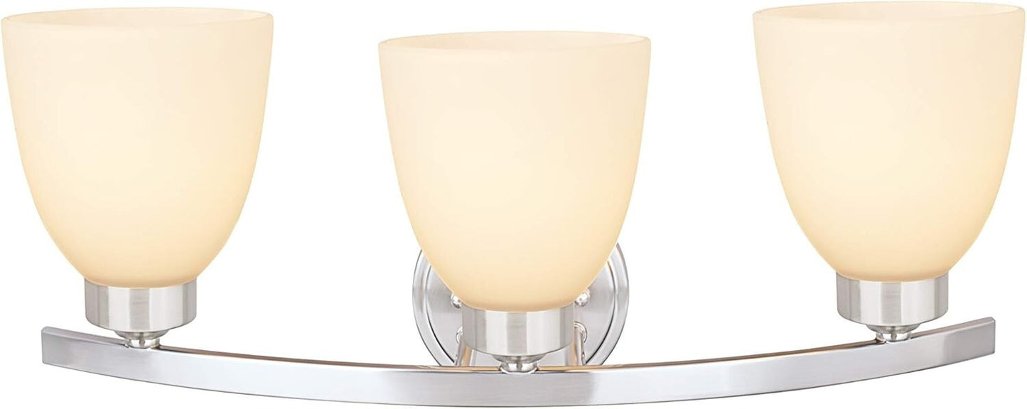 Aspen Creative 21" Vanity with 3-Lights - Satin Nickel - Frosted Glass Shades