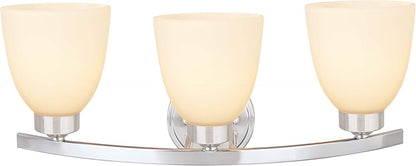 Aspen Creative 21" Vanity with 3-Lights - Satin Nickel - Frosted Glass Shades
