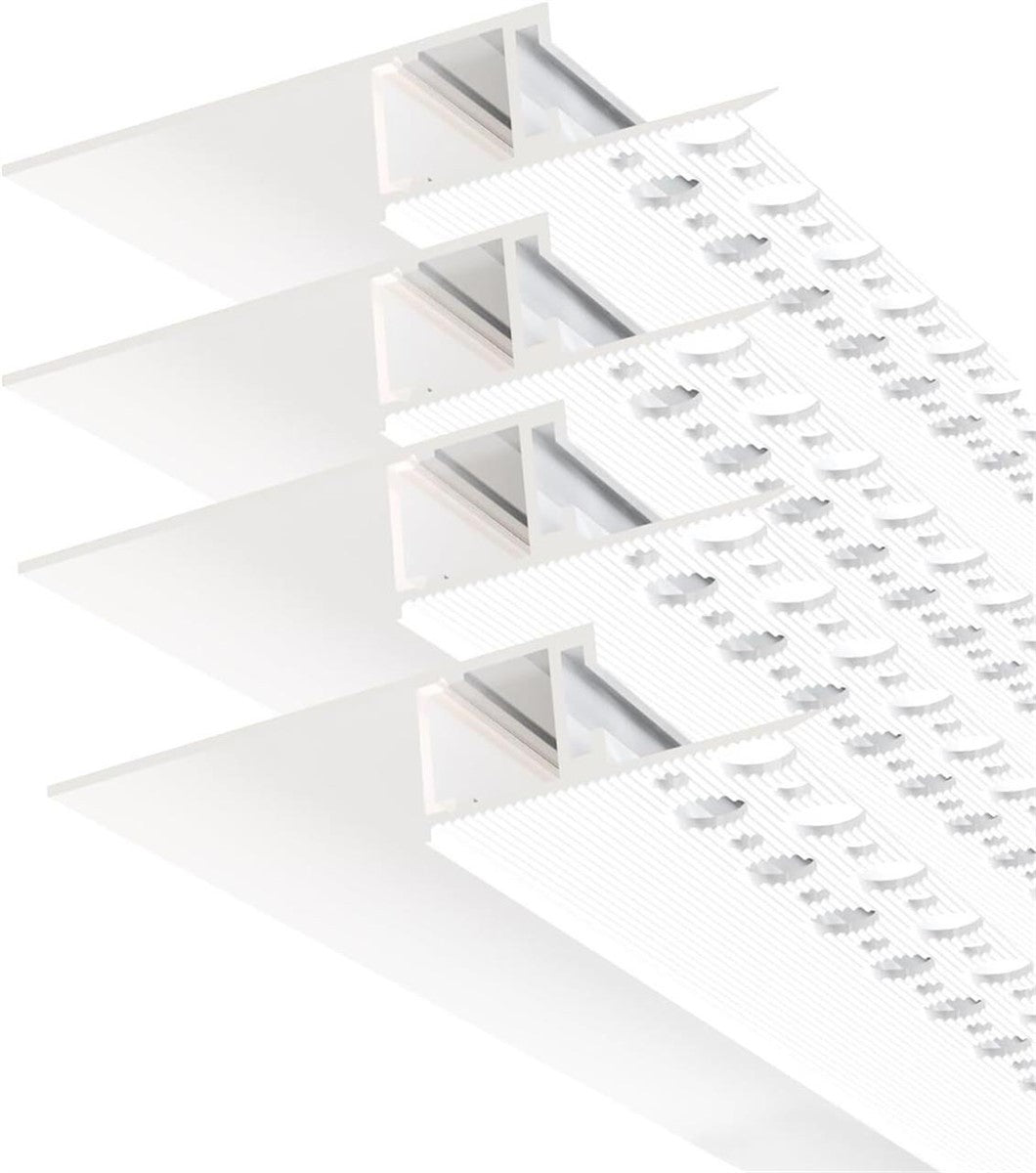 Besseto 4-Pack Plaster-In LED Channel 6.6ft Trimless Drywall Aluminum New