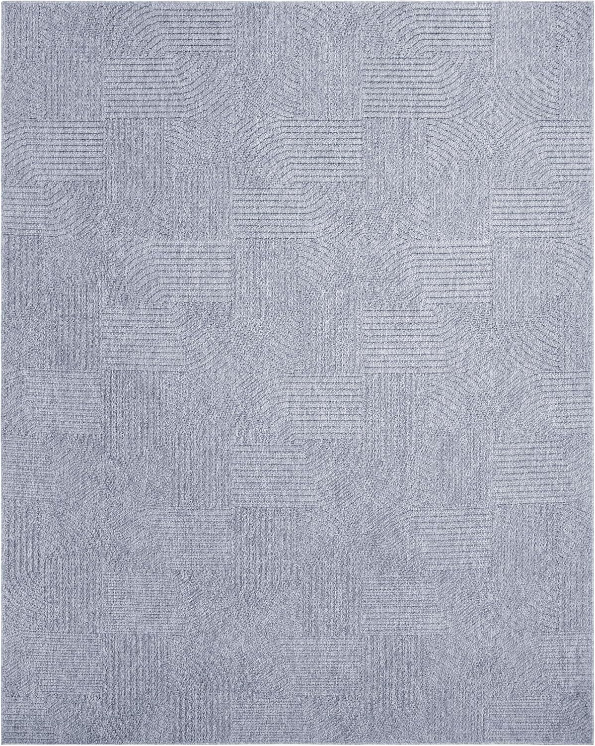 Anchor Your Room Gertmenian 8x10 Blue Geometric Rug Stain Resistant Low Pile