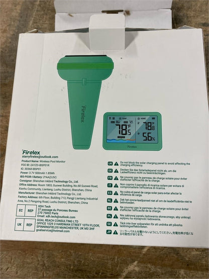 Firelex Wireless Solar Pool Thermometer Indoor & Outdoor Monitoring