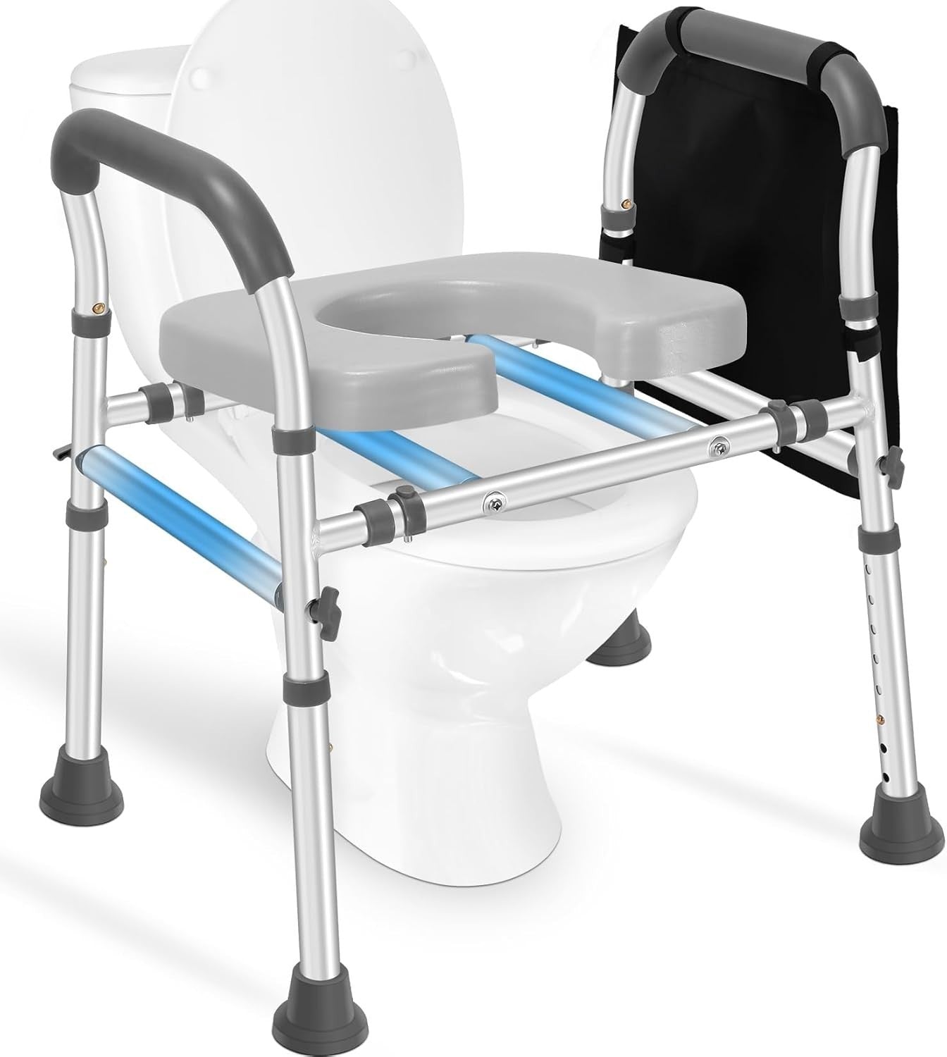 Raised Toilet Seat with Handles 500lb Heavy Duty Adjustable Riser Toilet/Shower
