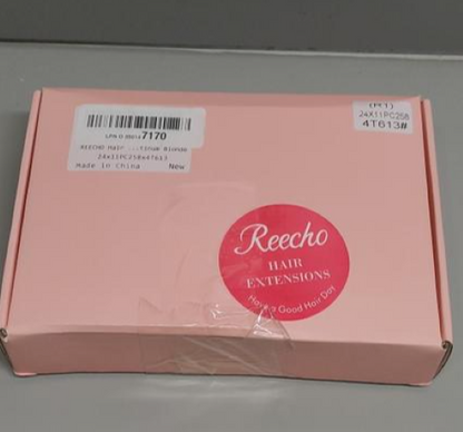 REECHO 11PC Clip In Hair Extensions 24" Straight Platinum Blonde HE005 Synthetic