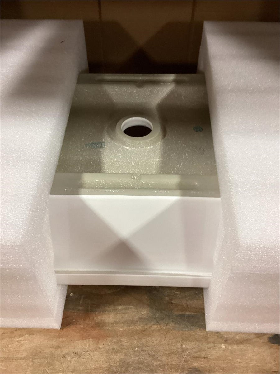 Upgrade Your Bathroom 24" Gray Ceramic Vessel Sink Semi-Recessed Countertop