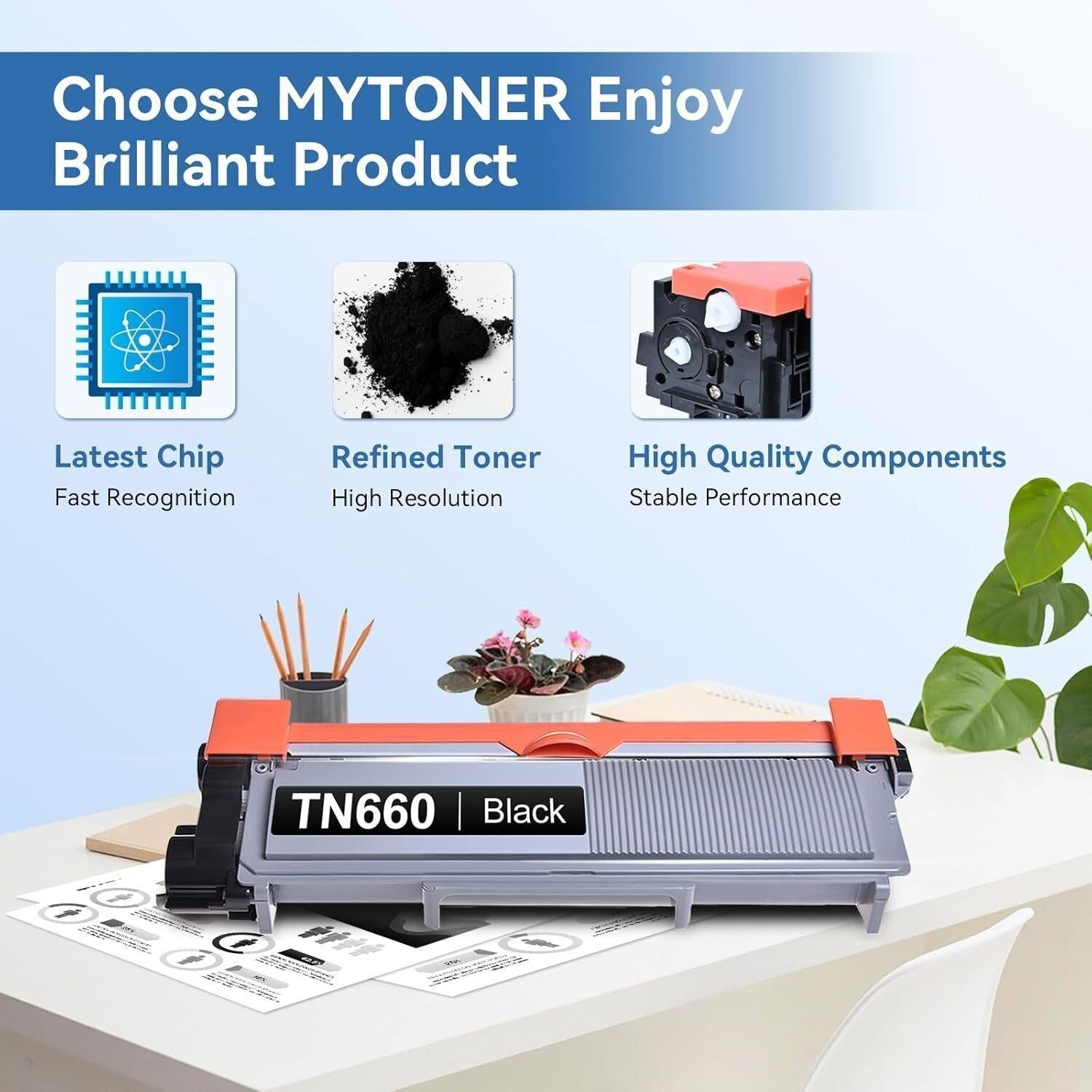 MYTONER TN660 TN630 2-Pack Toner — Stop Overpaying Brother HL MFC DCP