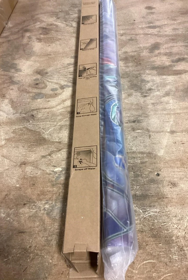 Coavas Stained Glass Window Film 5-Roll Lot Floral Privacy Cling No Glue UV