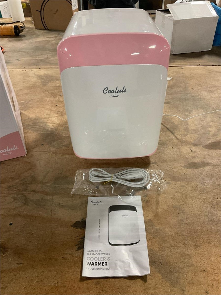 Cooluli Classic 15L Mini Fridge Pink — Cooler & Warmer Skincare Dorm Gift New