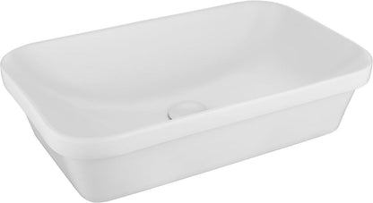Upgrade Your Bathroom 24" Gray Ceramic Vessel Sink Semi-Recessed Countertop