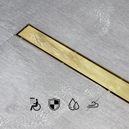 Linear Shower Drain 24 inch Brushed Gold Tile Insert 304 Stainless Adj. Feet