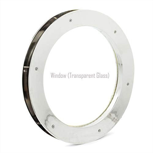 Nagina International 14" Nickel Porthole Window Nautical Decor Aluminum Glass