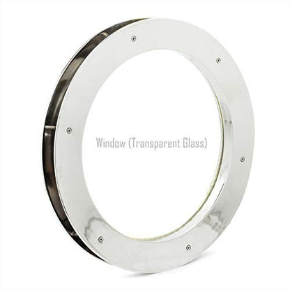 Nagina International 14" Nickel Porthole Window Nautical Decor Aluminum Glass