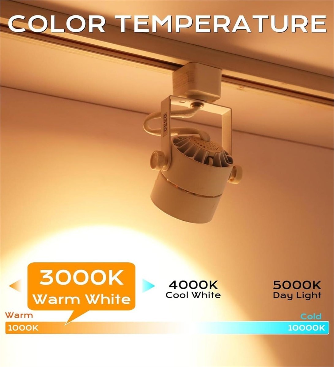 CLOUDY BAY 12-Pack LED Track Light Head 8W 3000K CRI90+ Dimmable Halo White