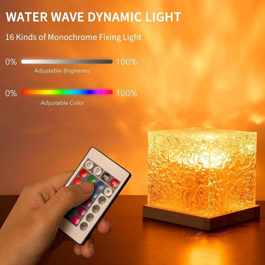 Ocean Wave Projection Lamp 16-Color RGB 3D Water Ripple 2-Pack Touch Remote