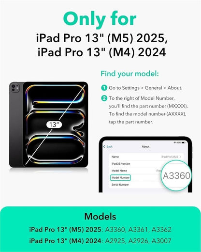 ESR Rebound Magnetic iPad Pro 13 Case M4 M5 2024 2025 Trifold White Pencil New