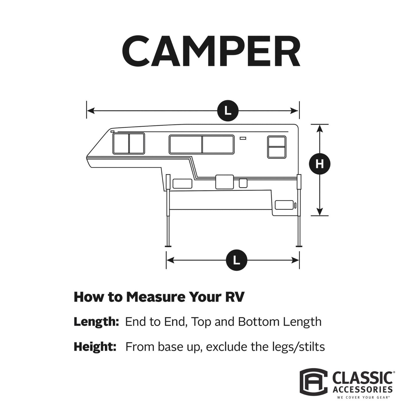 Classic Accessories Over Cab PermaPRO Truck Camper Cover, Fits 8' - 10' Campers