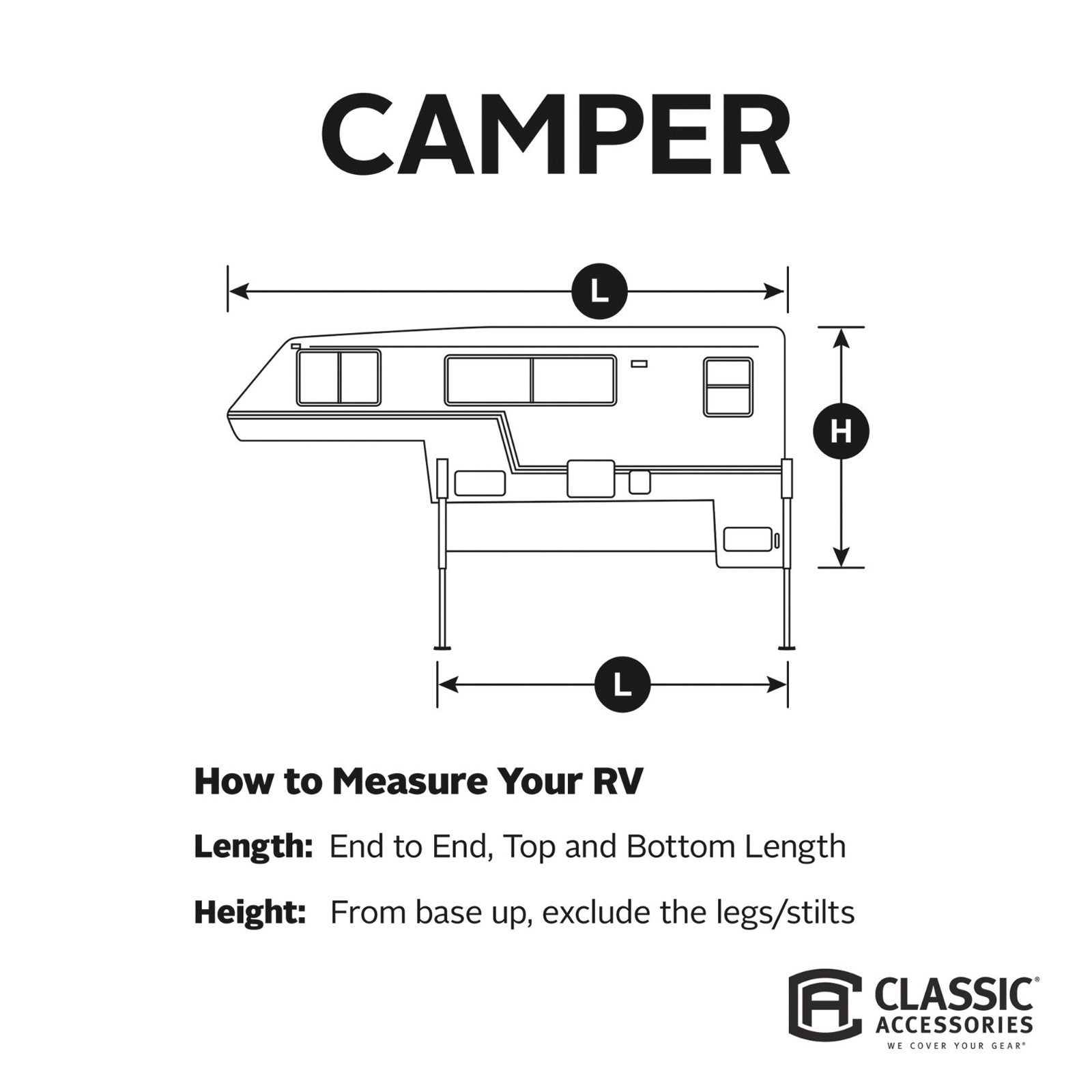 Classic Accessories Over Cab PermaPRO Truck Camper Cover, Fits 8' - 10' Campers