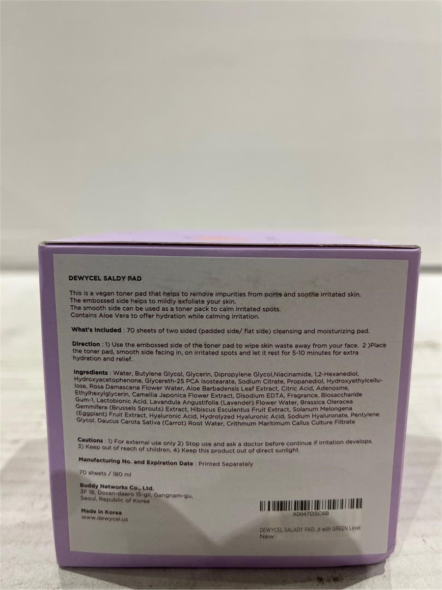 DEWYCEL Salady Pad Dual-Textured Vegan Toner Pads 70 AHA PHA Aloe Korean