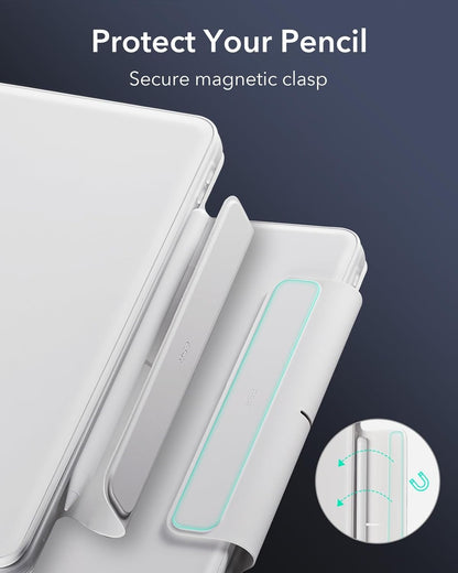 ESR iPad Pro 13 M4 Keyboard Case Rebound 360 Detachable Magnetic White