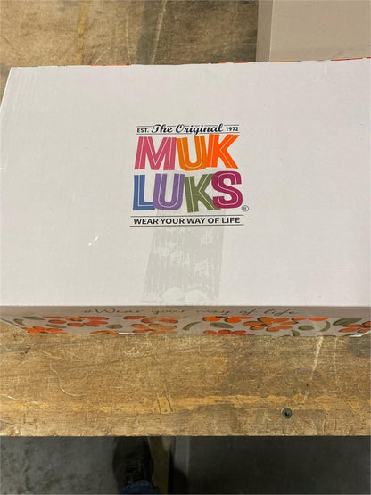 MUK LUKS Charlotte Women Size 7 Wedge Sandal Natural Nubuck Leather Memory Foam