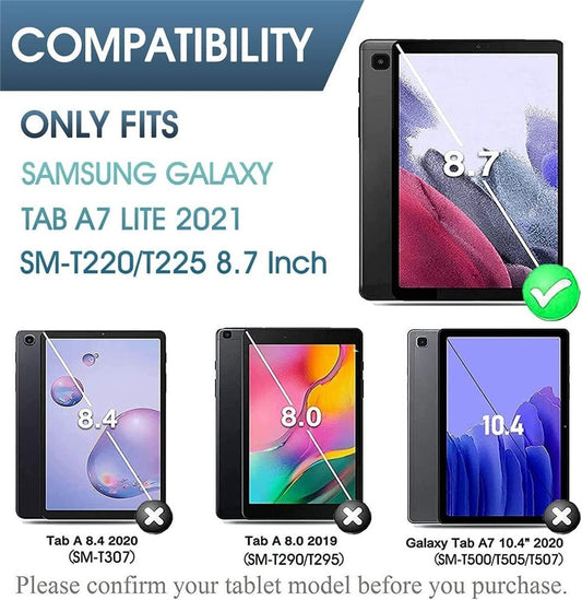 Backlit Keyboard Case Galaxy Tab A7 Lite 8.7 SM-T220 T225 T227 Screen Protector