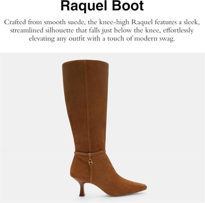 COACH Raquel Suede Knee High Boot Cedar Size 6 Wide Square Toe New in Box