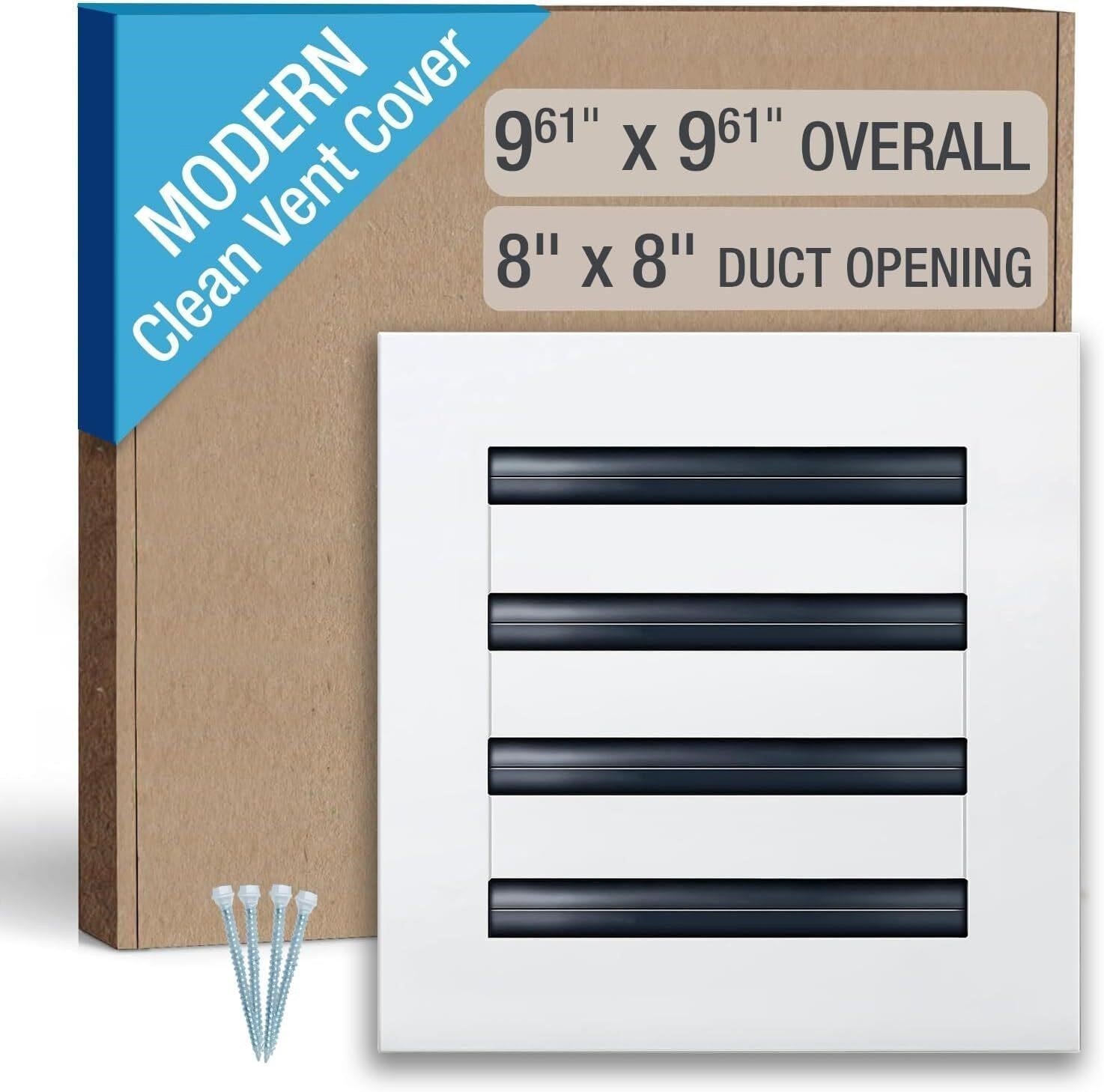 FA-STAR 8x8 White Modern Vent Cover Aluminum Linear Slot Diffuser Register Grill
