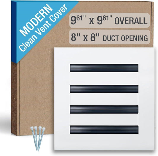 FA-STAR 8x8 White Modern Vent Cover Aluminum Linear Slot Diffuser Register Grill
