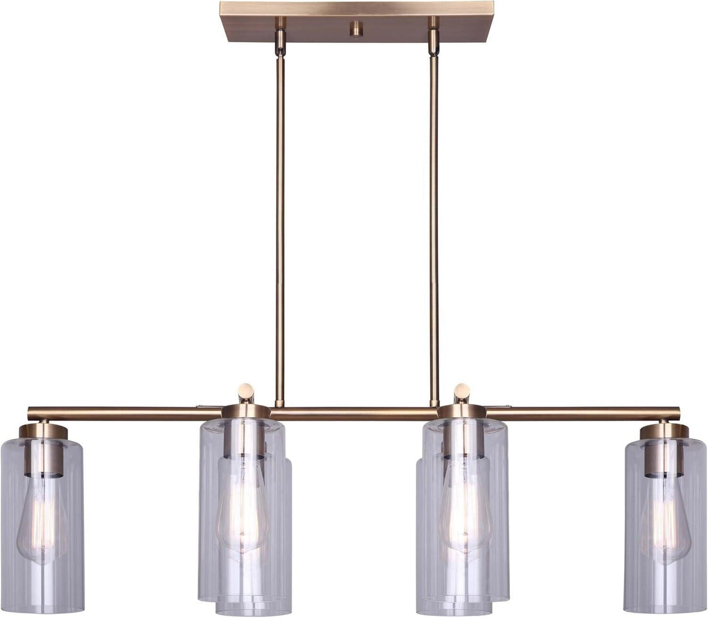 Canarm Jett ICH671B06GD 6-Light Antique Gold Chandelier Clear Glass 34.5" New