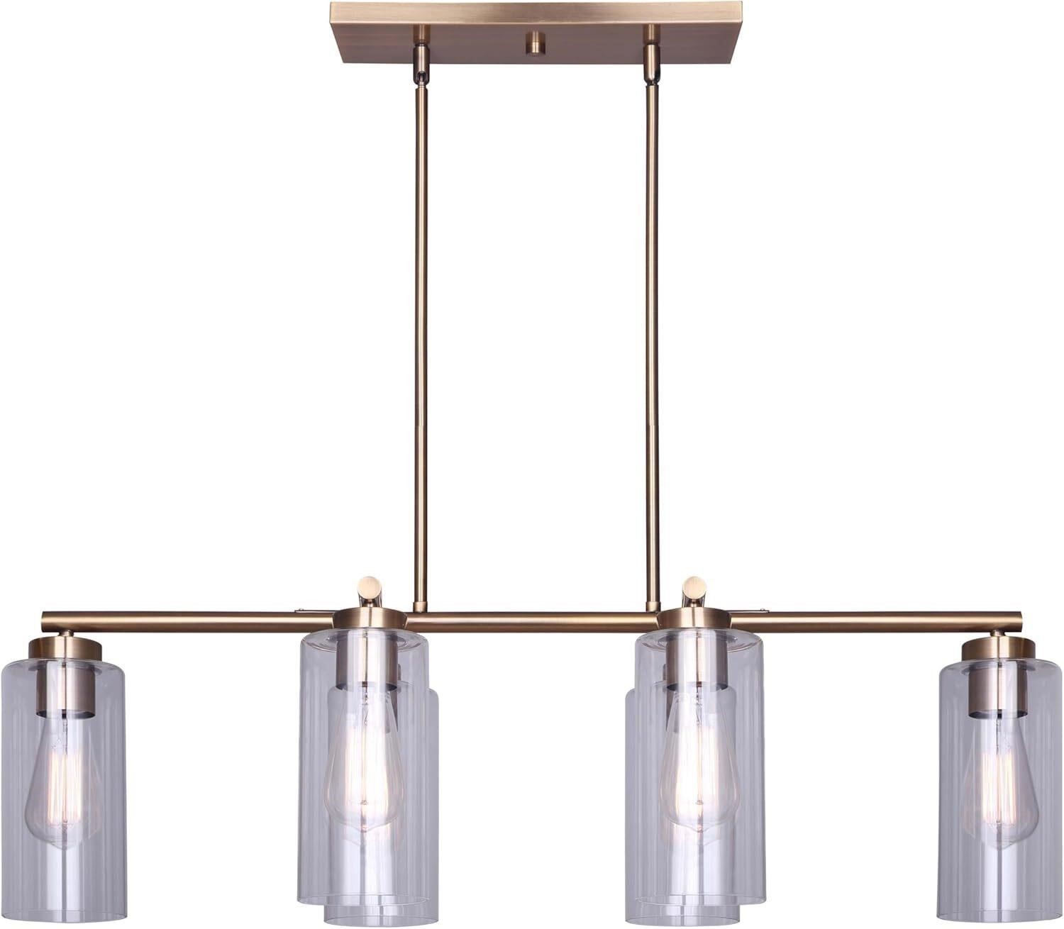 Canarm Jett ICH671B06GD 6-Light Antique Gold Chandelier Clear Glass 34.5" New