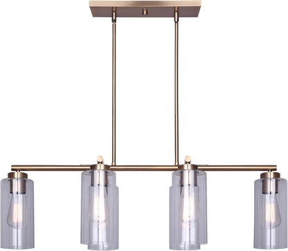 Canarm Jett ICH671B06GD 6-Light Antique Gold Chandelier Clear Glass 34.5" New