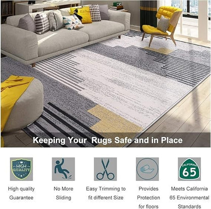 Non Slip Rug Pad Gripper 10x14 Felt Rubber Hardwood Tile Floor Trimmable 1/8 in