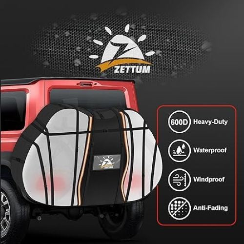 Zettum 3 Bike Transport Cover 600D Waterproof Hitch Rack Heavy Duty 80x45x50