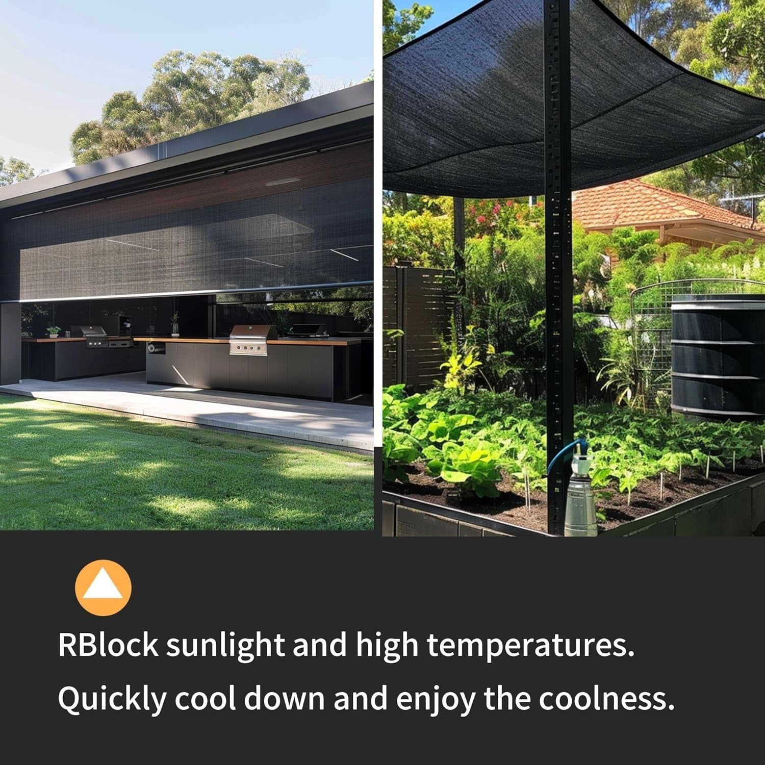 Sun Shade Cloth 80% Black 10x10ft Patio Pergola Greenhouse Mesh Tarp w/ Grommets