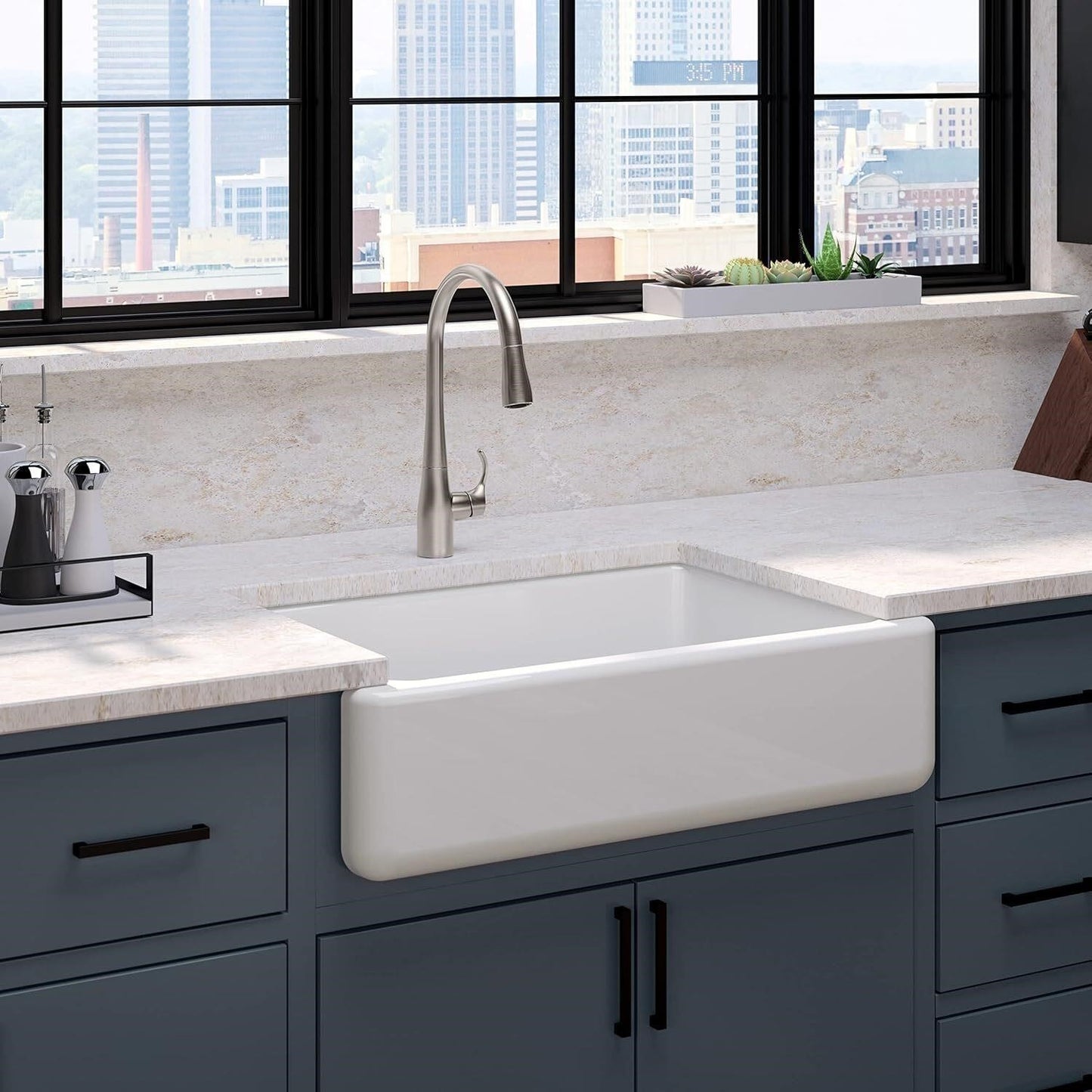 Kohler Whitehaven 33" Farmhouse Apron Sink Cast Iron K-5827 Enamel Damage