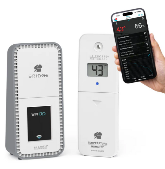 La Crosse Technology Temp Tracker Wi-Fi Alert & Monitoring System X100-TH-01 NEW