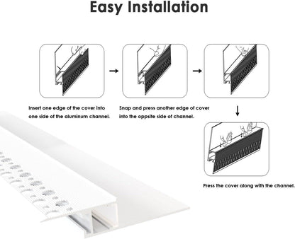 Besseto 4-Pack Plaster-In LED Channel 6.6ft Trimless Drywall Aluminum New