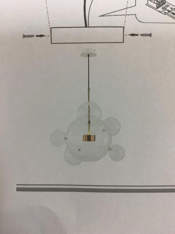 Modern Bubble Glass Globe Chandelier Pendant Light 20" Gold Dimmable LED