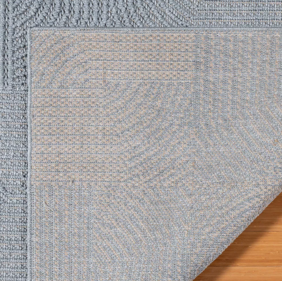 Anchor Your Room Gertmenian 8x10 Blue Geometric Rug Stain Resistant Low Pile